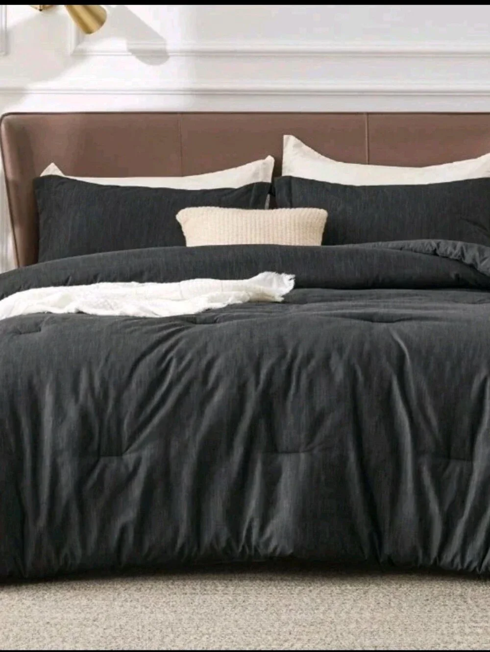 Bedsure Twin Cationic Cooling Comforter Set - Jet Black 2 Piece
